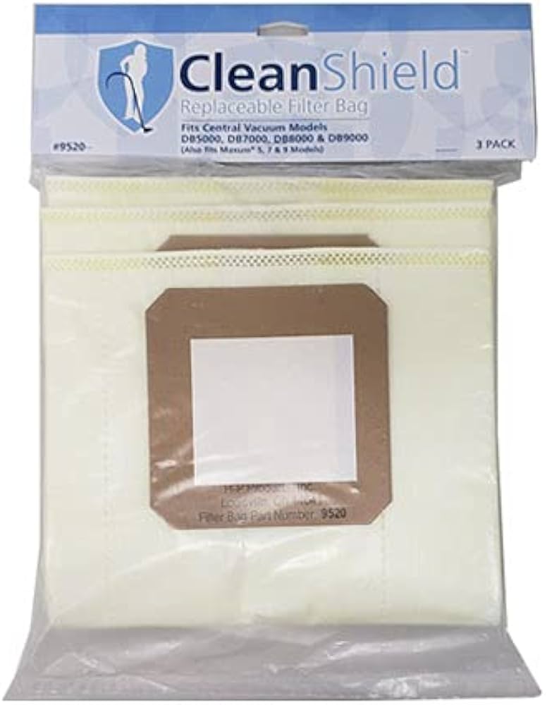 York HP central vacuum bags, 3-pack, fits DB8000 and DB10 Max power units